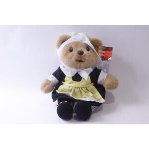 Pilgrim Bear, Thanksgiving Plush Girl Bear wearing Pilgrim Dress, Stuffed Animal